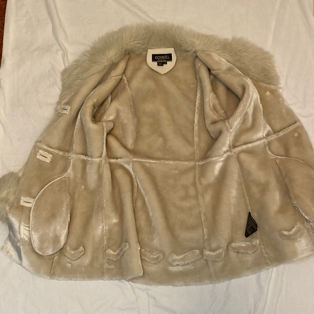 Novelti Cream Faux Fur Trim Coat - Picture 8 of 16